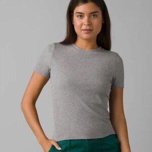 Prana Foundation Rib Tee Short Sleeve Gray Style 1970821 M